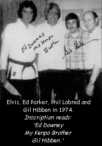 Elvis, Ed Parker, Phil Lobred and Gil Hibben